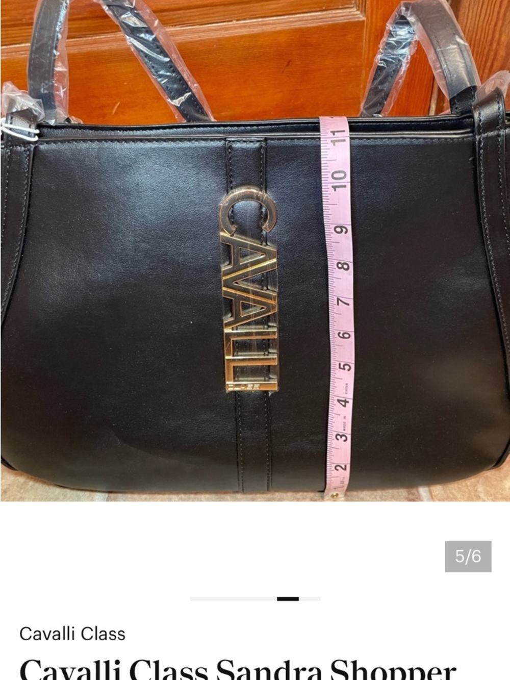 Cavalli Class Black Shopper Tote NWT - Picture 5 of 6